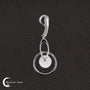 Pendentif rond Pierre de Lune (Léto) en argent massif, bijou épuré pour femme.