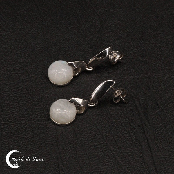 Boucles d'oreilles femme Pierre de Lune (Crystalline) hypoallergéniques, qualité supérieure