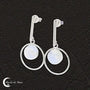Artisanat de qualité : Boucles d'oreilles Pierre de Lune (Luna) fait main.