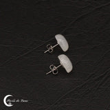 Boucles d'oreilles pierre de lune cabochon 12 mm argent 925 (Lunaria)