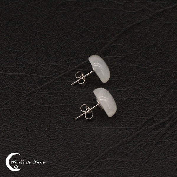 Boucles d'oreilles (Lunaria) avec pierre de lune naturelle de 12mm