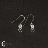 Boucles d'oreilles pierre de lune pendantes facettées argent 925 (Merveille)