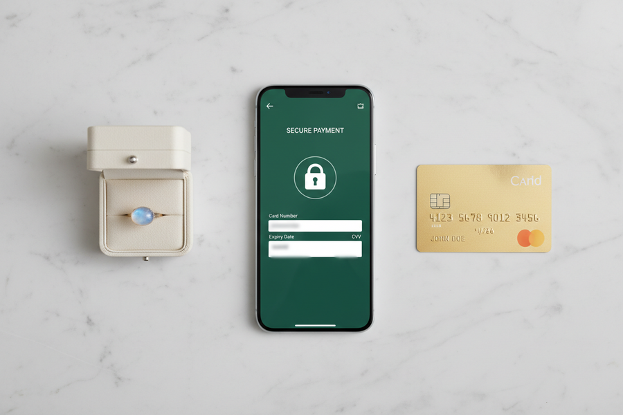 Moyens de paiement sécurisés bijoux pierre de lune – Visa Mastercard PayPal Stripe 123 Pierre de Lune