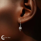 Boucles d'oreilles pierre de lune facettées argent 925 (Odéone)
