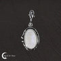 Bijou signature Pendentif Pierre de Lune Ovale (Démétria) argent.