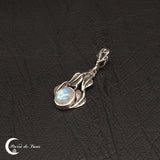 Pendentif pierre de lune ovale argent 925 (Ephyra)