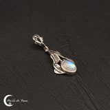 Pendentif pierre de lune ovale argent 925 (Ephyra)