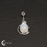 Pendentif (Latude) avec Pierre de Lune ovale polie - vue de face