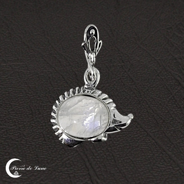 Bijou moderne Pendentif Pierre de Lune Ovale Rhodié (Niglo) anti-ternissement.