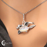 Pendentif pierre de lune ovale argent 925 (Aves)