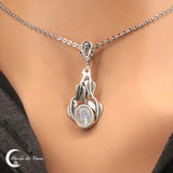 Pendentif pierre de lune ovale argent 925 (Ephyra)