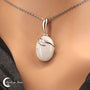 Pendentif Pierre de Lune (Melpomène) en argent rhodié