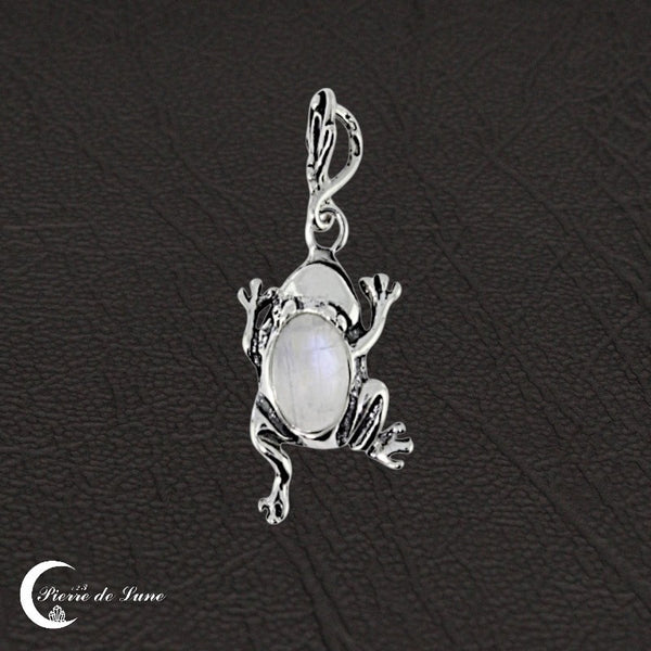 Élégant Pendentif Pierre de Lune Ovale (Rainette) en argent sterling.