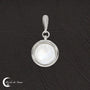 Bijou élégant Pendentif Pierre de Lune Ronde Rhodié (Rhodos) anti-ternissement.