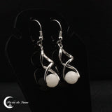 Boucles d'oreilles pierre de lune facettées argent 925 (Hélios)