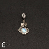 Pendentif pierre de lune ovale argent 925 (Ephyra)