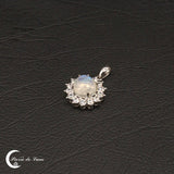 Pendentif pierre de lune naturelle argent 925 (Jasmine)