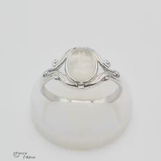 Bague Pierre de Lune en Argent pour femme - Helxine, bijou de lithothérapie