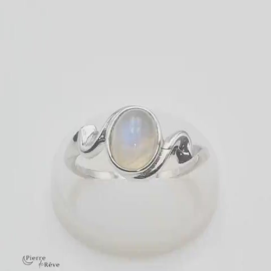 Bague Pierre de Lune en Argent pour femme - Kallisto, bijou lithothérapie