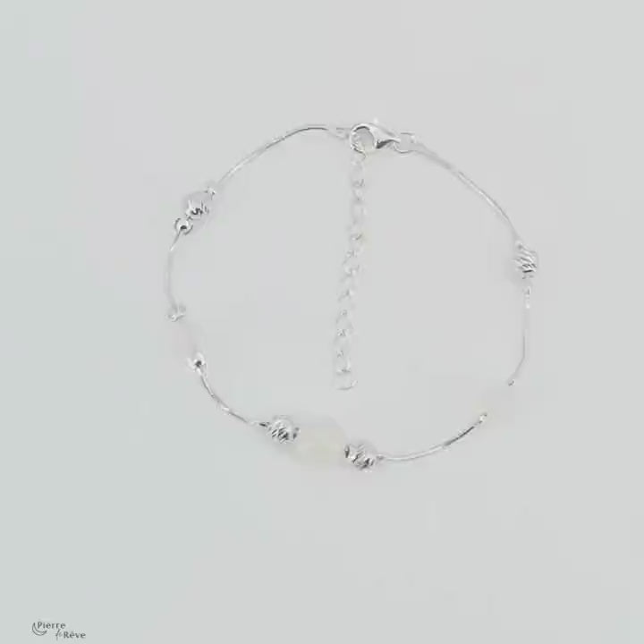 Bracelet Pierre de Lune véritable en Argent pour femme - Pythie