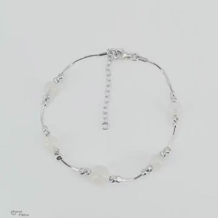 Bracelet Pierre de Lune en Argent 925 - Auriane, bijou en pierre naturelle