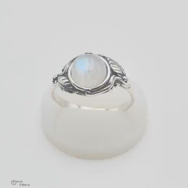Bague en Argent 925 et Pierre de Lune pour femme - Egéa, bijou en pierre naturelle