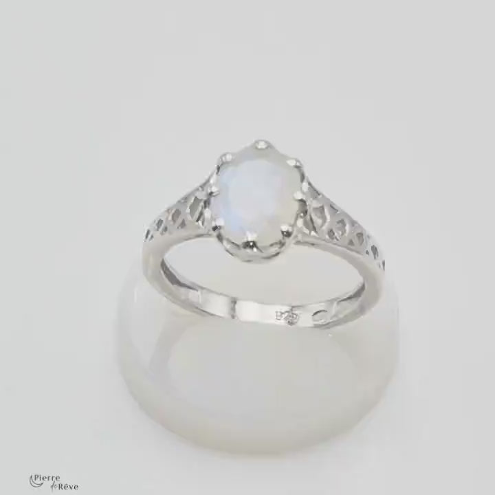 Bague Pierre de Lune pour femme - Hécate, bijou en Argent 925