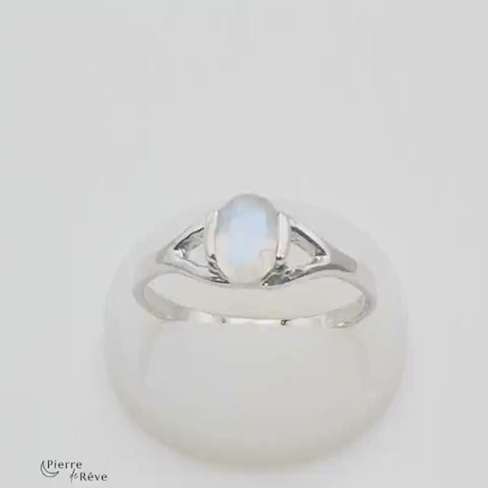 Bague Pierre de Lune en Argent pour femme - Andromède, bijou pierre semi précieuse
