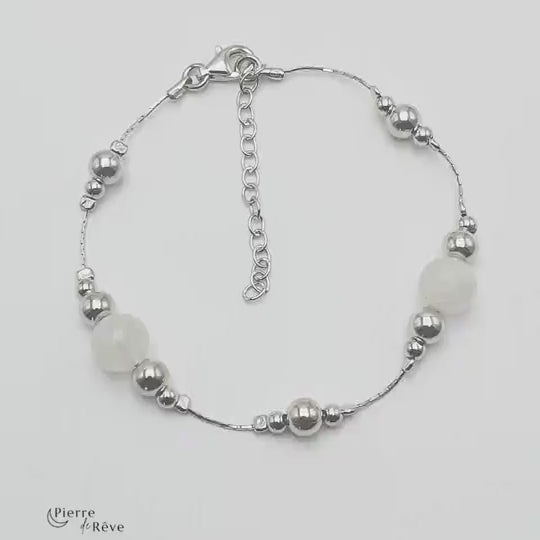 bracelet en pierre de lune naturelle bijoux en argent 925 pour femme