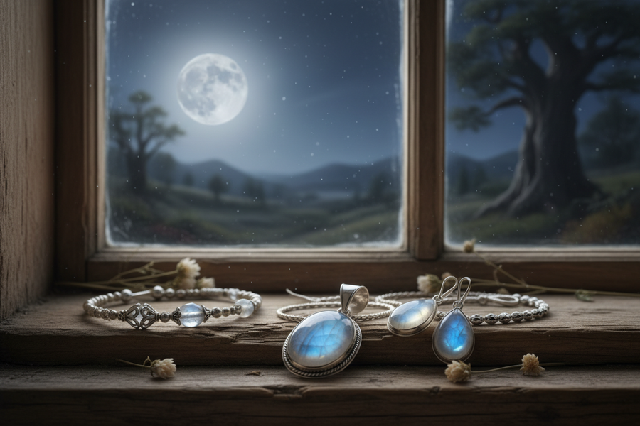 Purification et rechargement de la pierre de lune à la lumière de la pleine lune – méthode lithothérapie